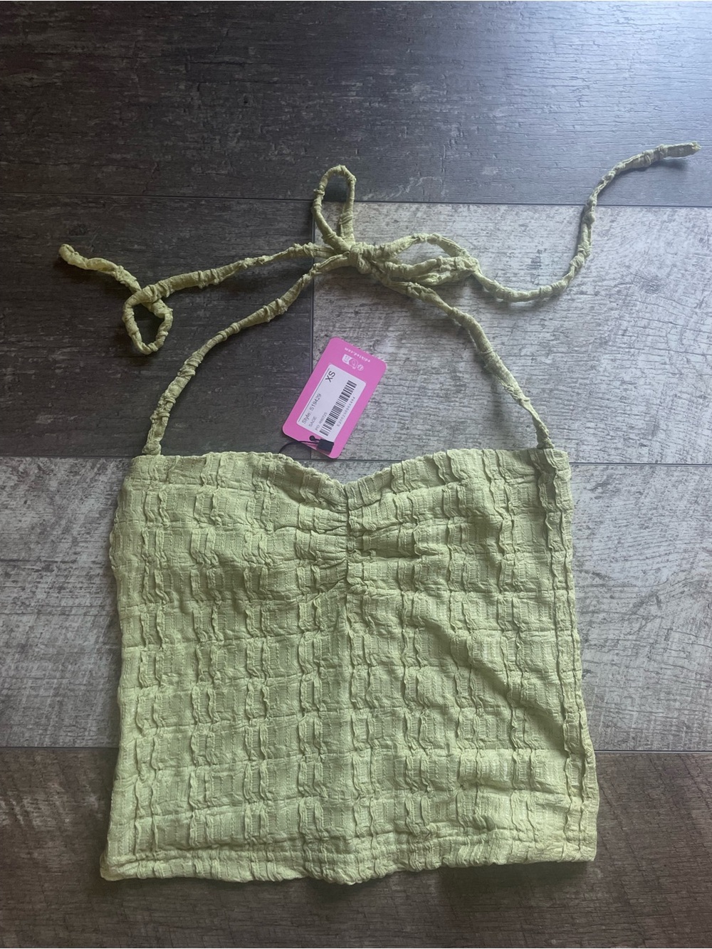 Edikted Galya Light Green Textured Halter Top